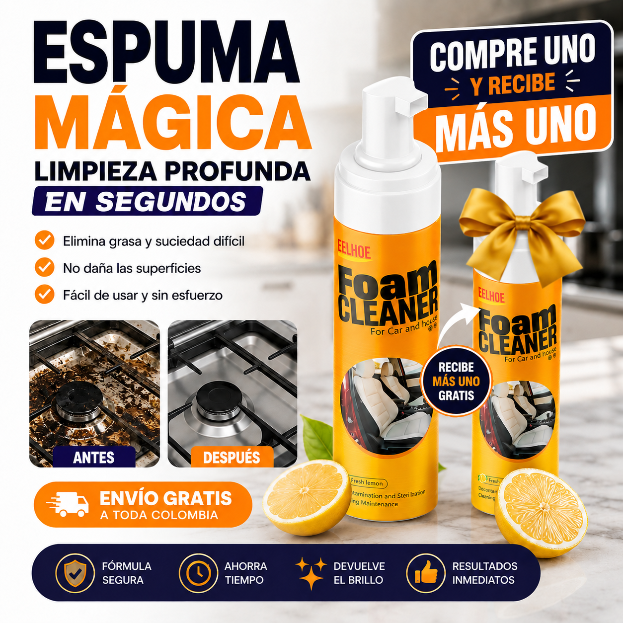 ✨ ¡Dile adiós a la grasa difícil en minutos con Espuma Mágica Foam!